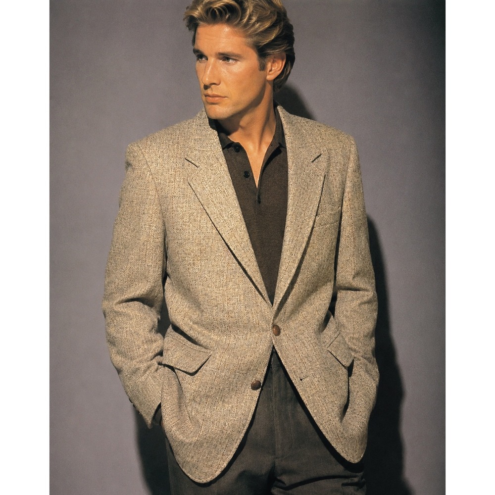Lord & Taylor Vintage Wool Tweed Blazer 80s 90s Tan Brown 42 Mens Sport Coat